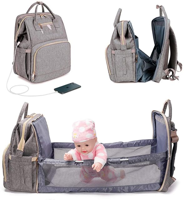 3 In 1 Diaper Bag Foldable Baby Bed